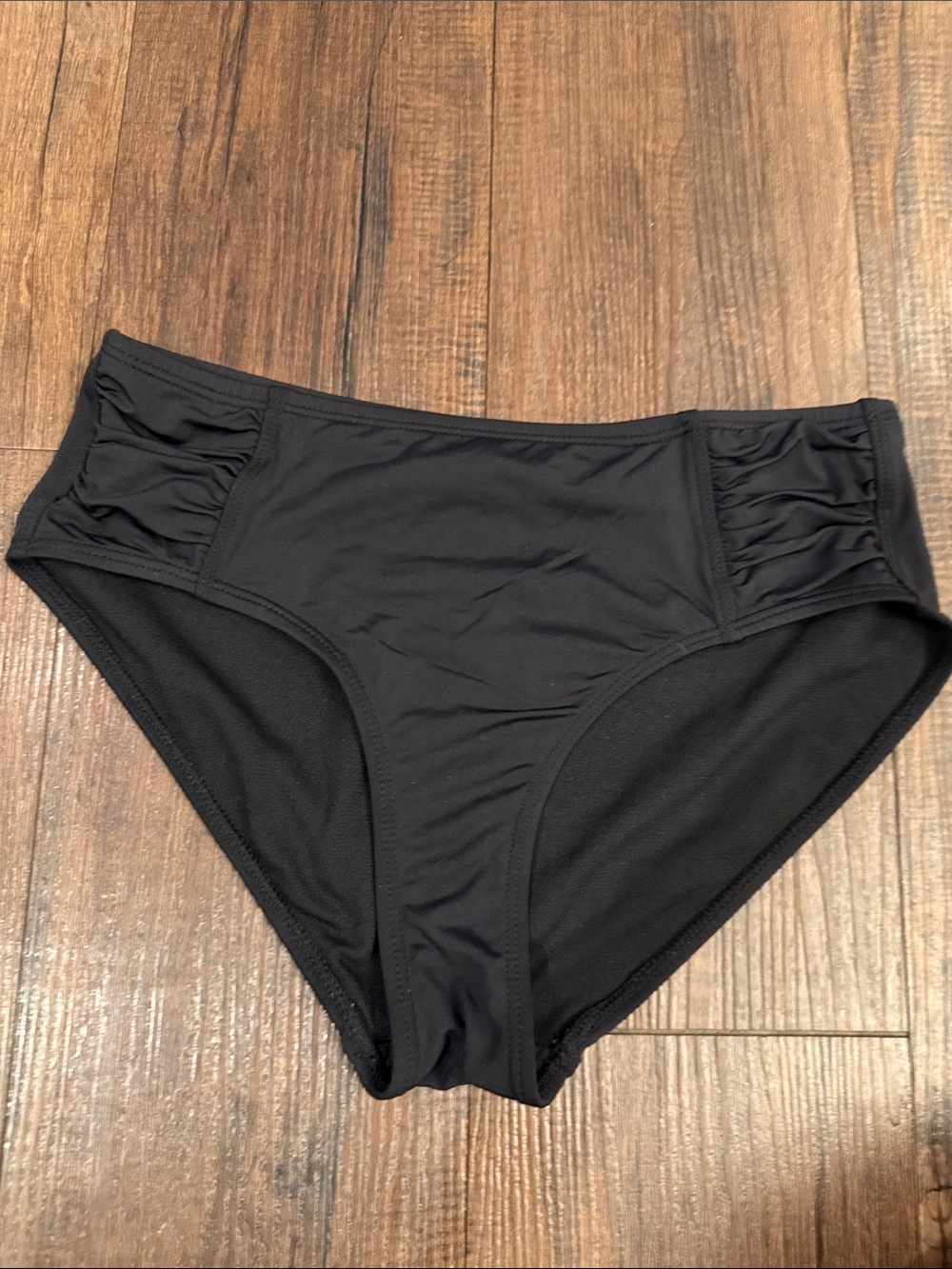 Women’s Black Ruched Side Bikini Bottoms